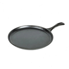 10.5 Inch Seasoned Cast Iron Xolo Sugar Skull Griddle with Deluxe Handle Holder