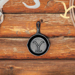 Yellowstone™ 5 Inch Seasoned Cast Iron “Power Y” Mini Skillet