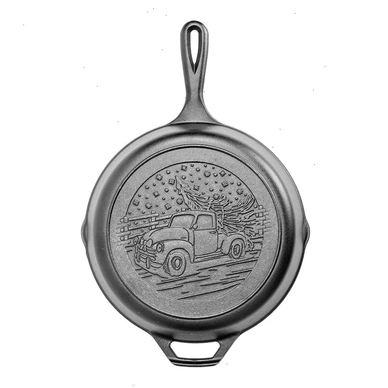 10.25 Inch Seasoned Cast Iron Holiday Truck Skillet